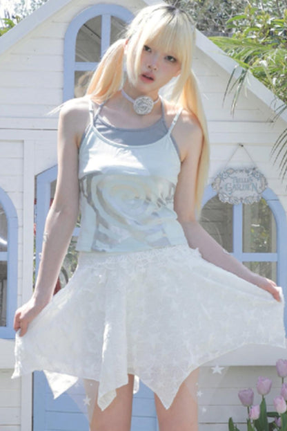 Spiral Stars Suspenders Top