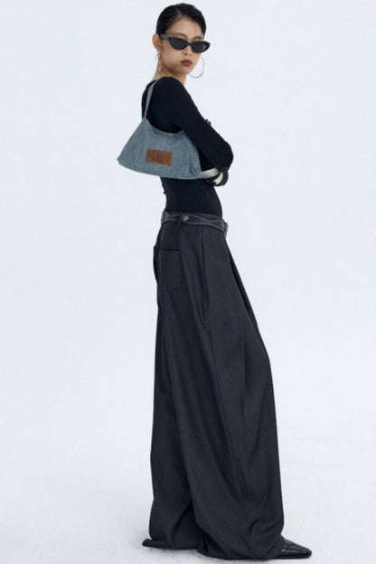 Pleated Dark Gray Scimitar Pants
