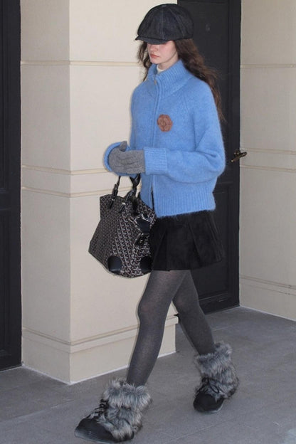 Alpaca 3D Flower Sweater