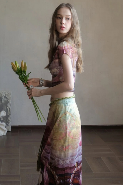 Monet's Pearl Pleated Top