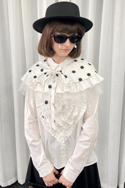 Lace Polka Dot Layered Womens Shawl