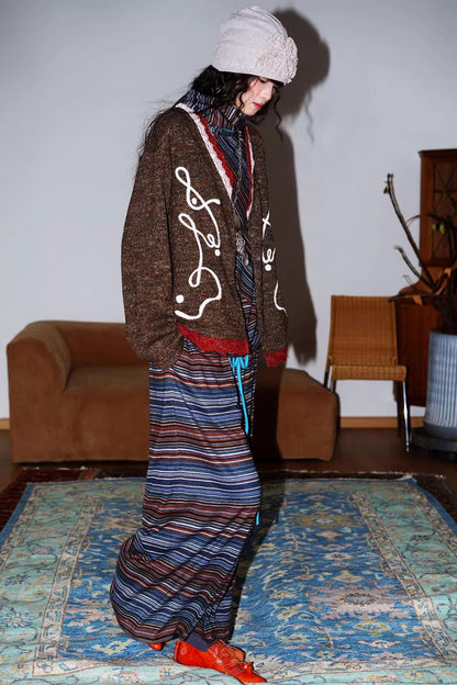 Retro Lace Knitted Cardigan