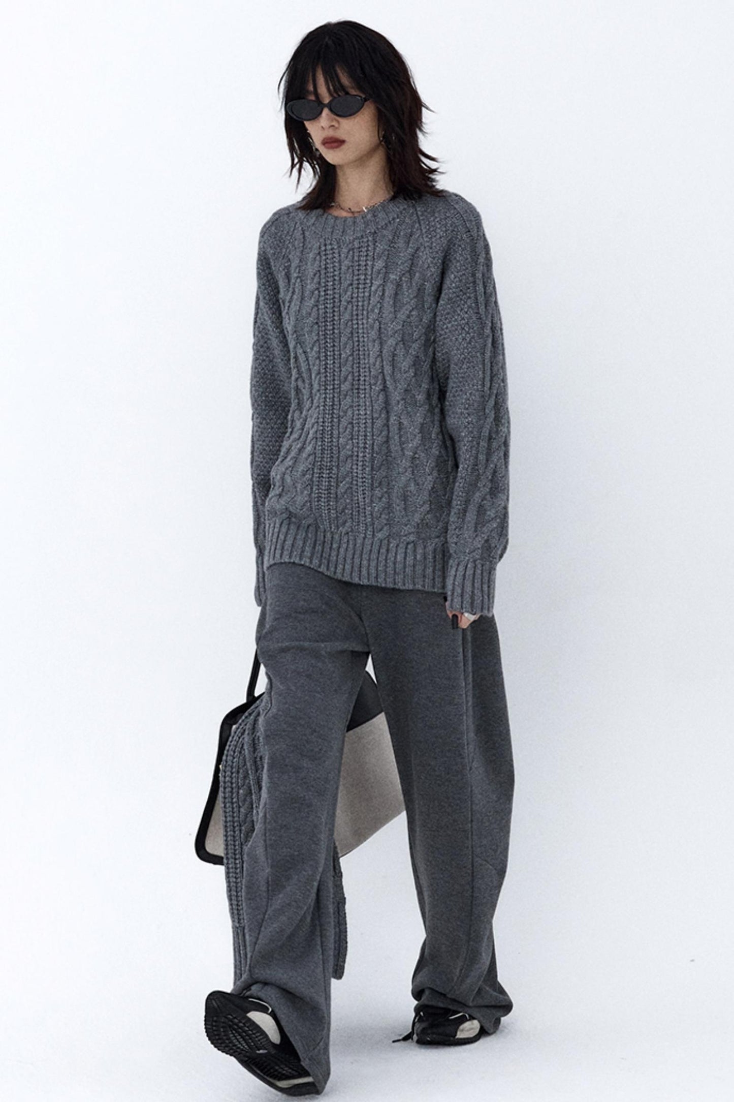 Retro Cable Loose Knitwear