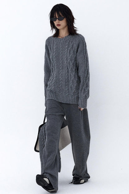 Retro Cable Loose Knitwear