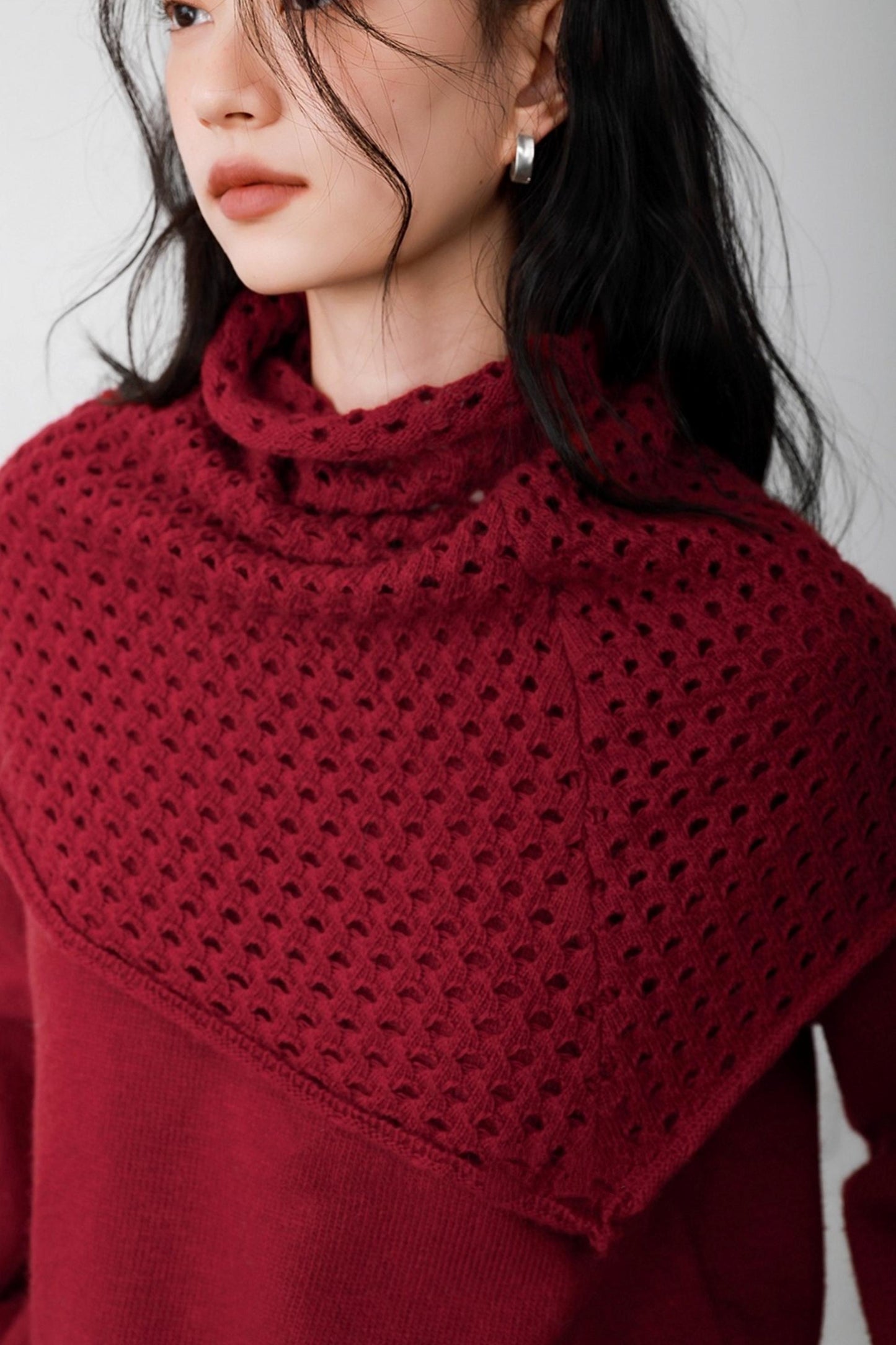 Berry Red Knitted Vest Sweater