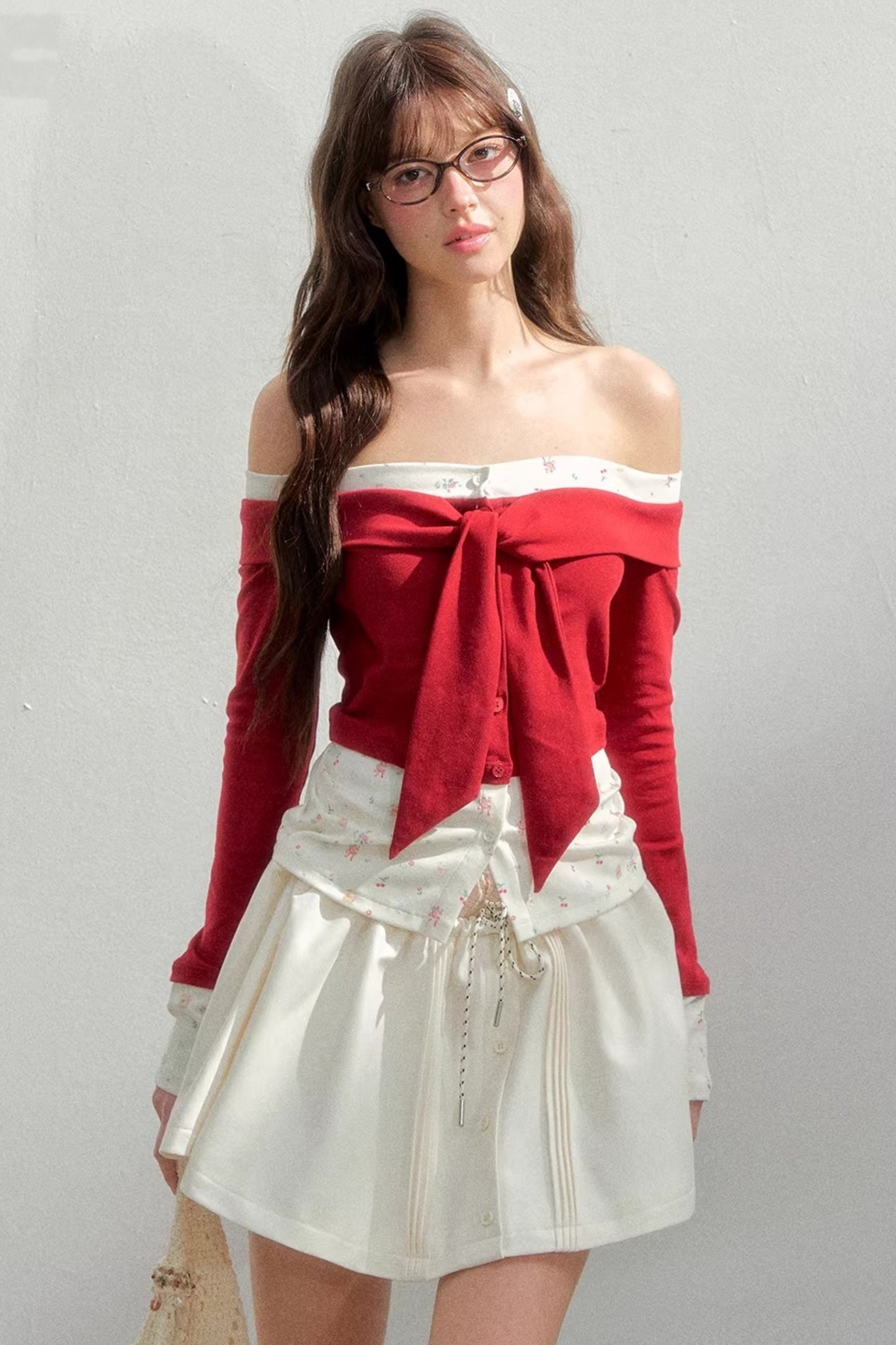 Bright Cherry One-Shoulder Top