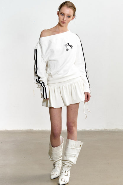 Slouchy Pleated T-Shirt Dress