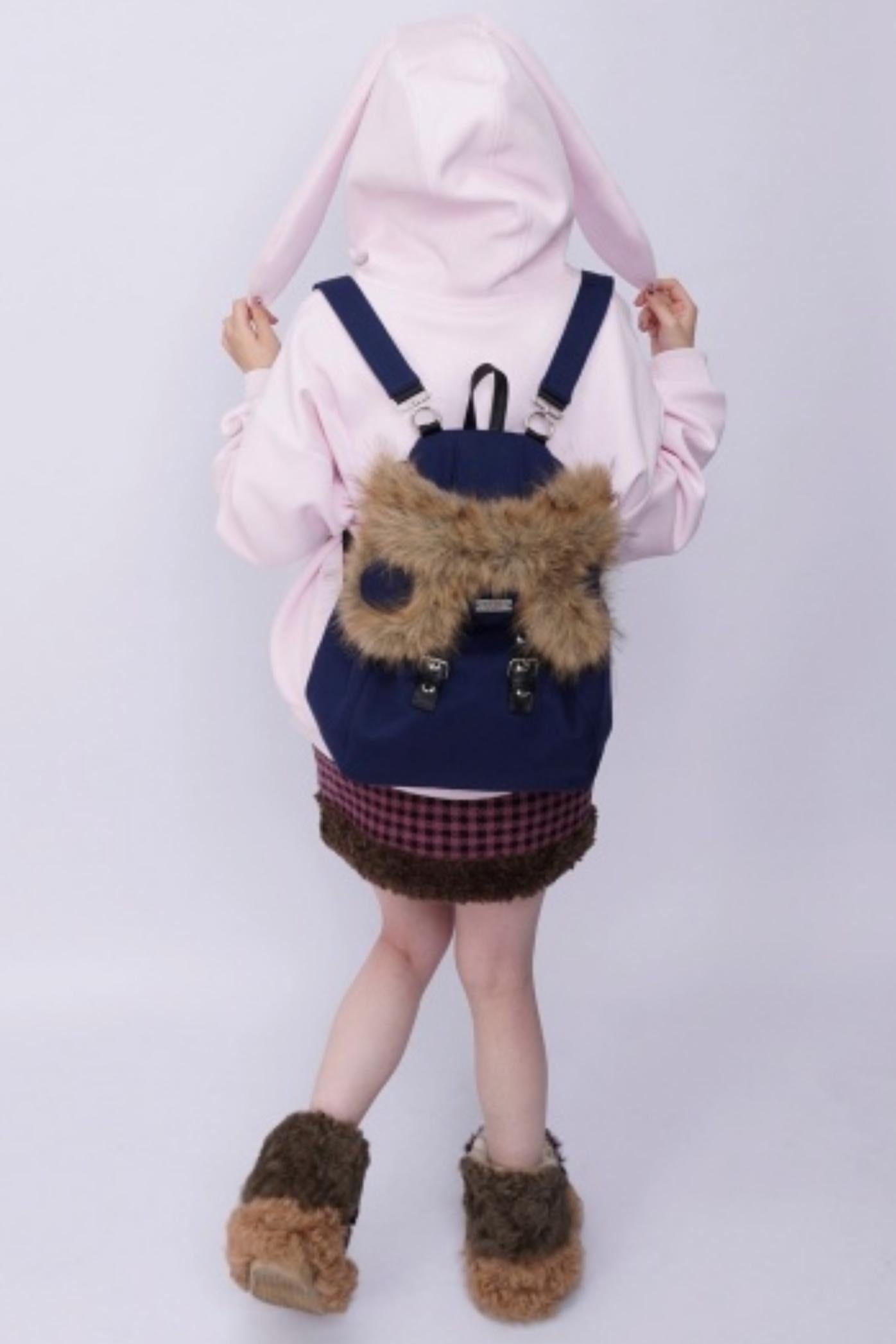 Furry Bear Crossbody Backpack