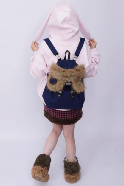 Furry Bear Crossbody Backpack