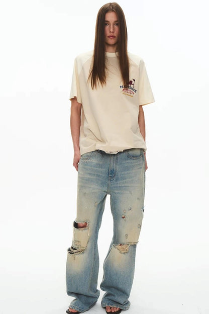 Retro Patchwork Raglan Tee