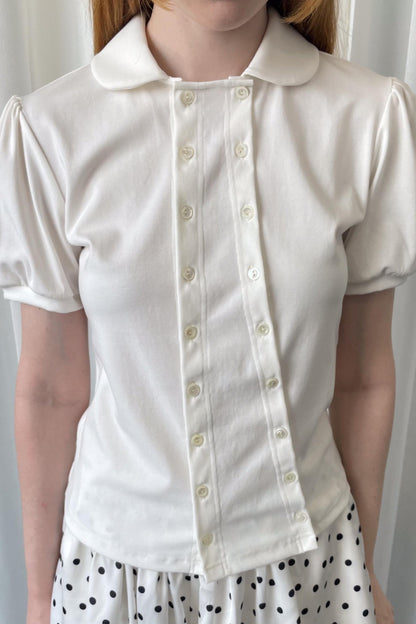 Lantern Sleeve Polo Tee