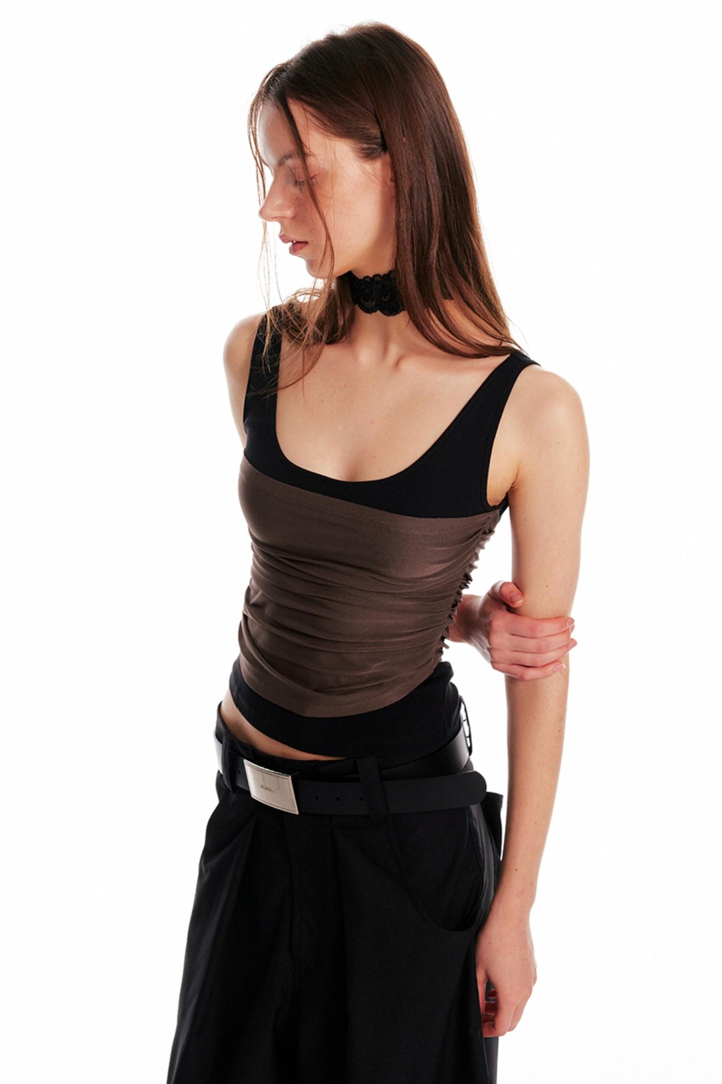 Chic Pleated Sleeveless Top