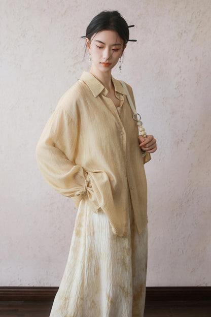 Beige Beaded Camisole Dress