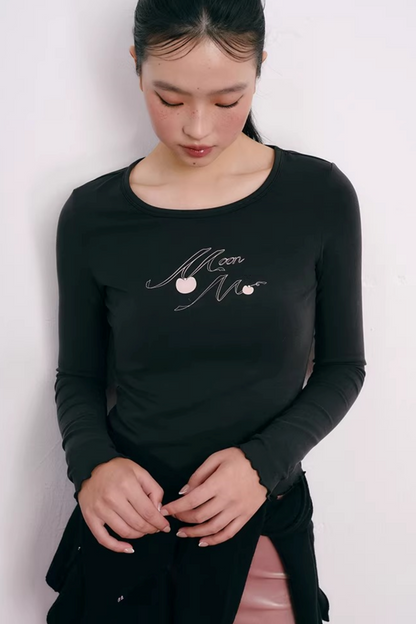 Cherry Reflection Ruffled Top