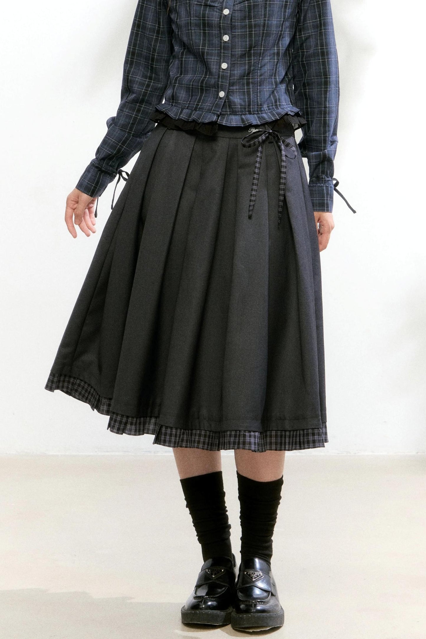 Autumn Pleated A-Line Skirt
