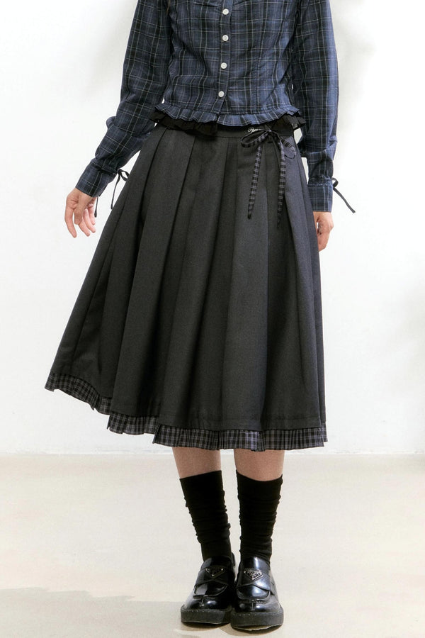 Autumn Pleated A-Line Skirt