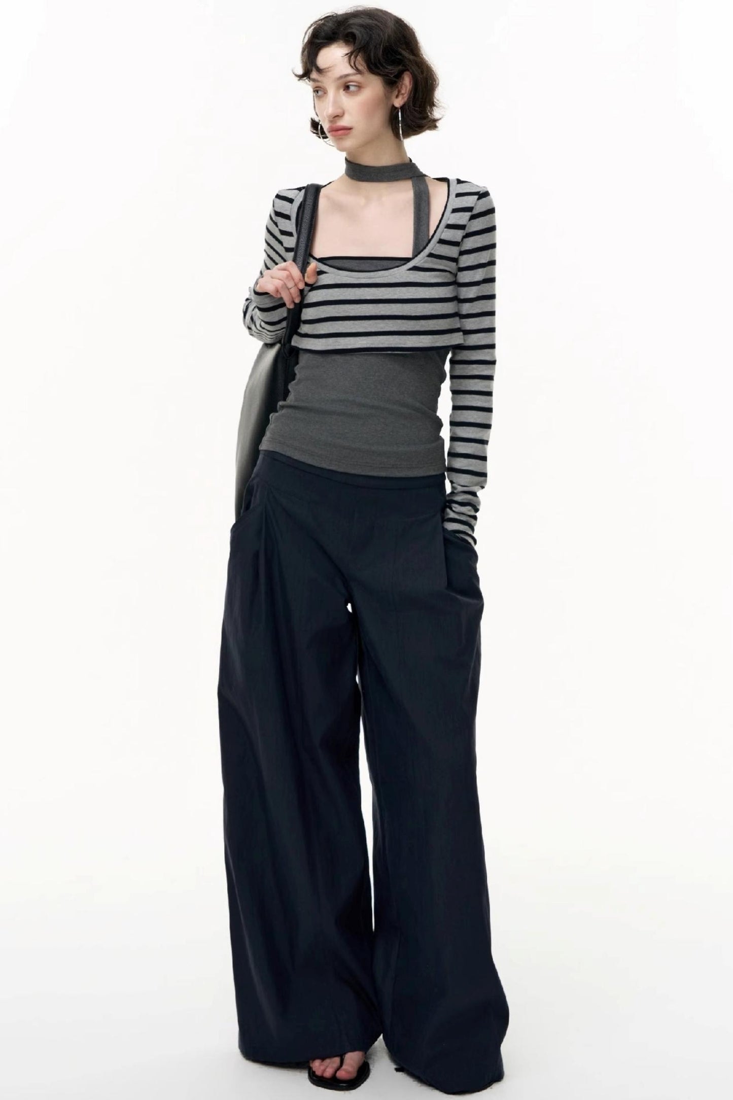 Flared Cotton Wide-Waisted Sweatpants