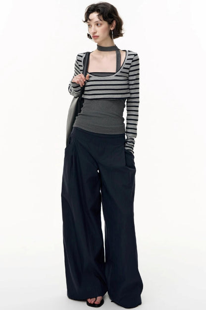 Flared Cotton Wide-Waisted Sweatpants