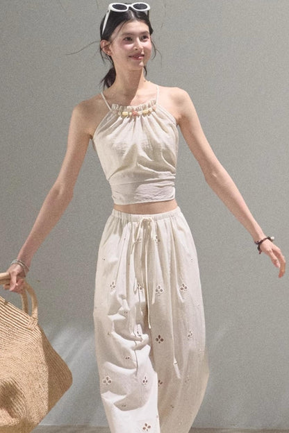 Floral Lace-Up Camisole