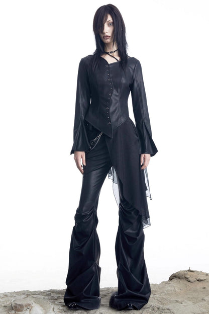 Urban Leather Flared Shirt