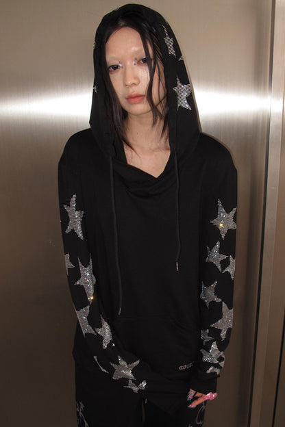 CFIERCE five-pointed star perm long-sleeved hoodie