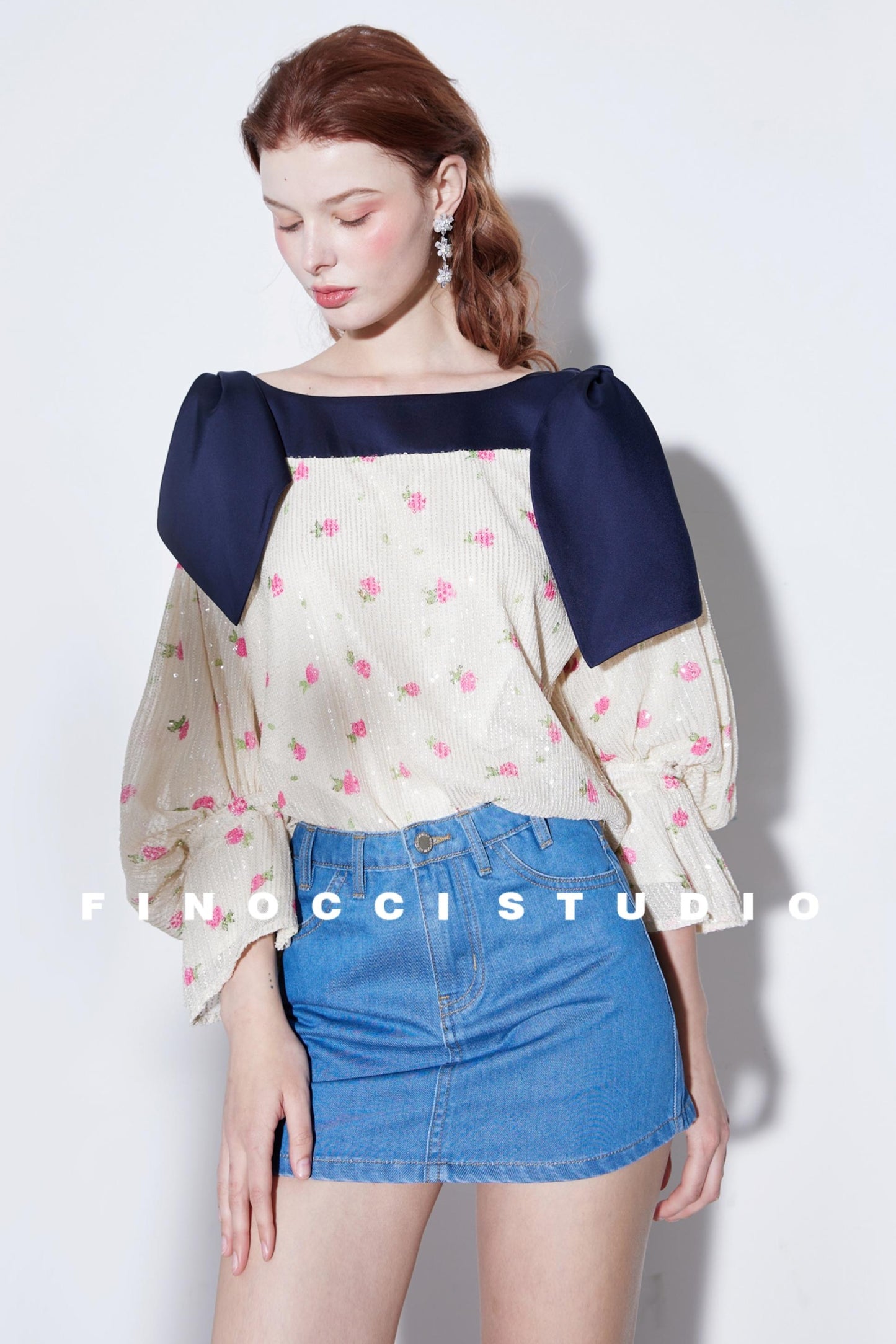 Sequin Rabbit Sleeve Shirt