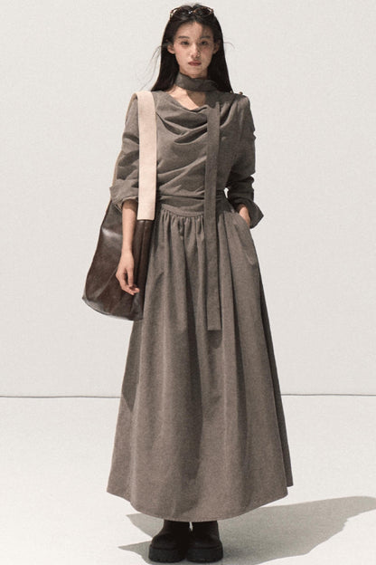 Moonlit Microvelvet Waist Dress