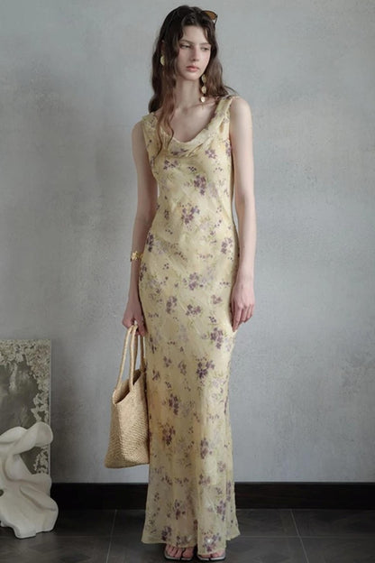 Burnt Floral Jacquard Dress