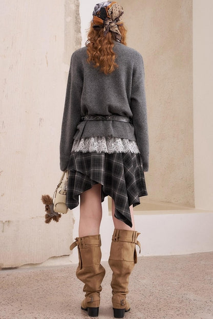 Star Fringe Long Sleeve Knit Pullover Top