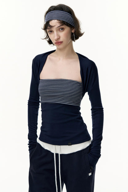 Virtual Striped Short Skirt Set-Up