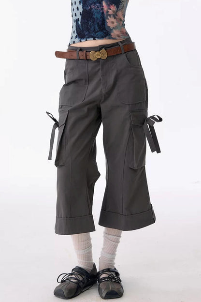 High-Waisted Workwear Casual Pants