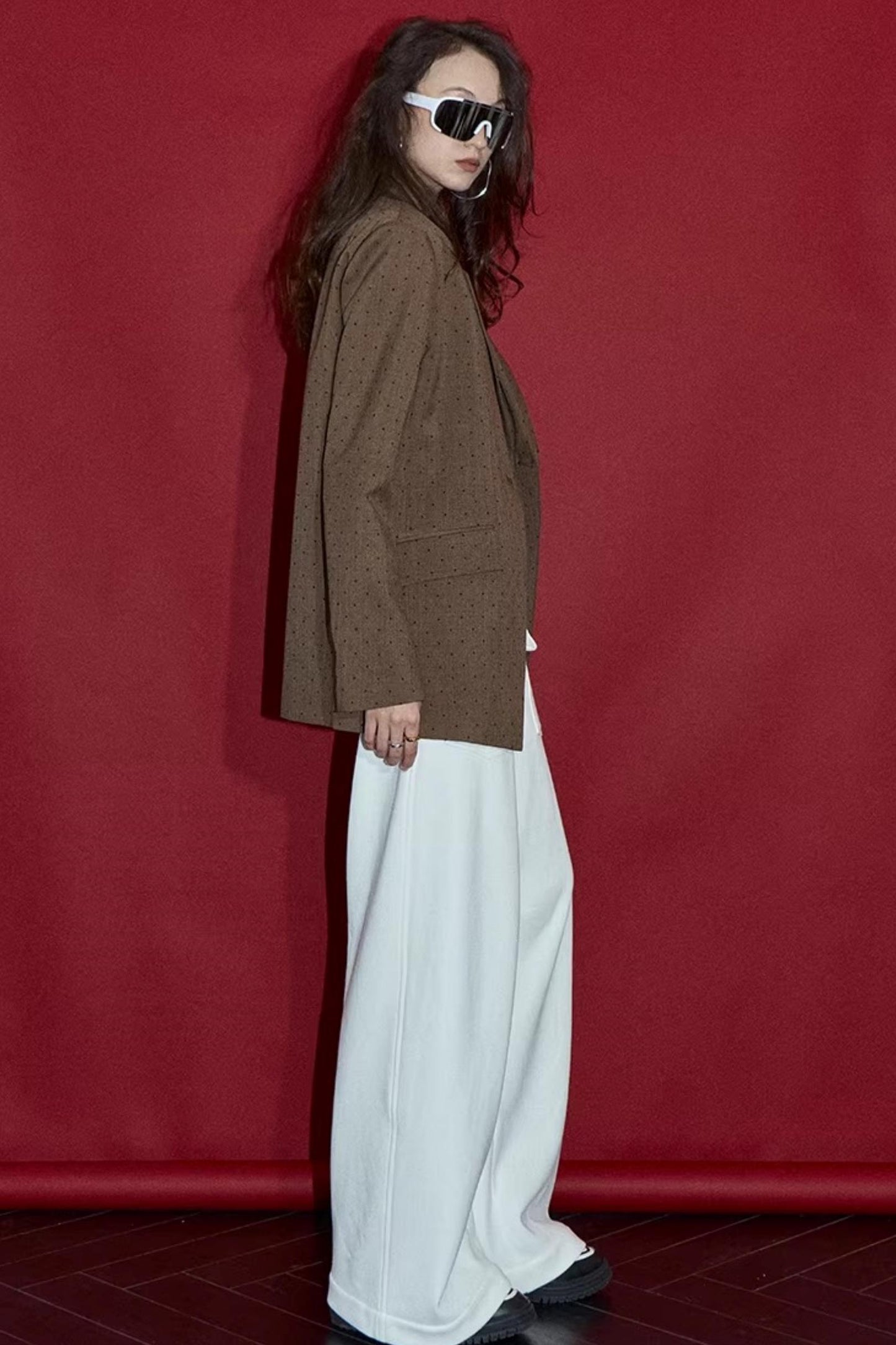 Brown Red Polka Dot Jacket