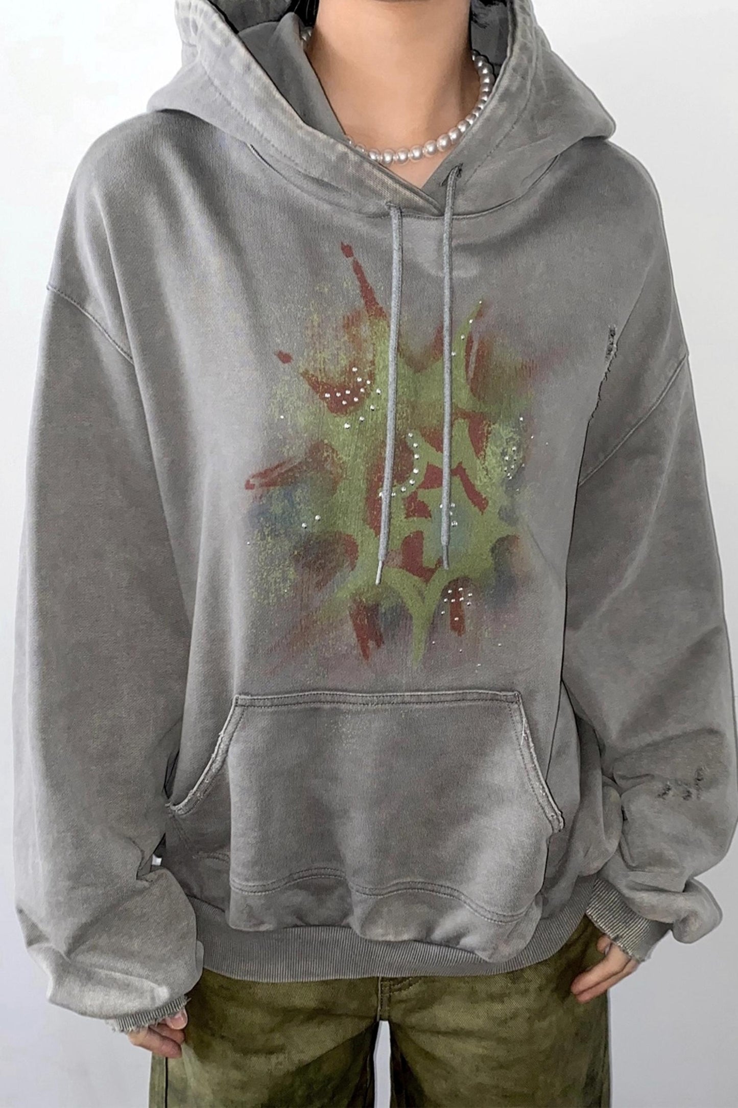 Low Tide Mark Print Hooded Top