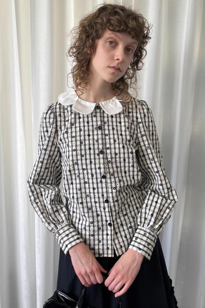 Puff Jacquard Plaid Shirt