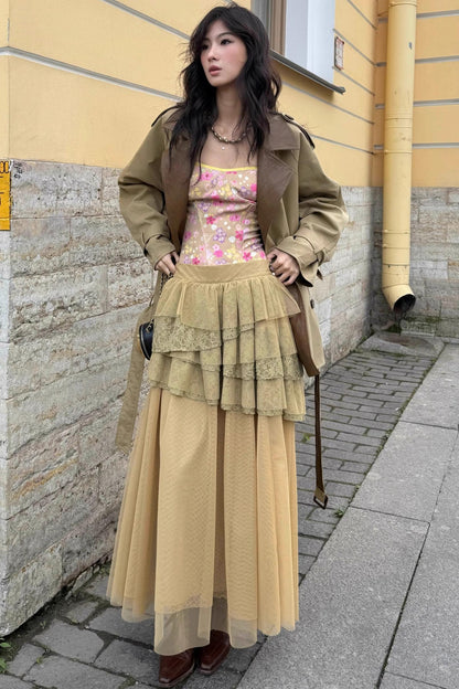 Vintage Lily Silhouette Reversible Trench Coat Set-Up