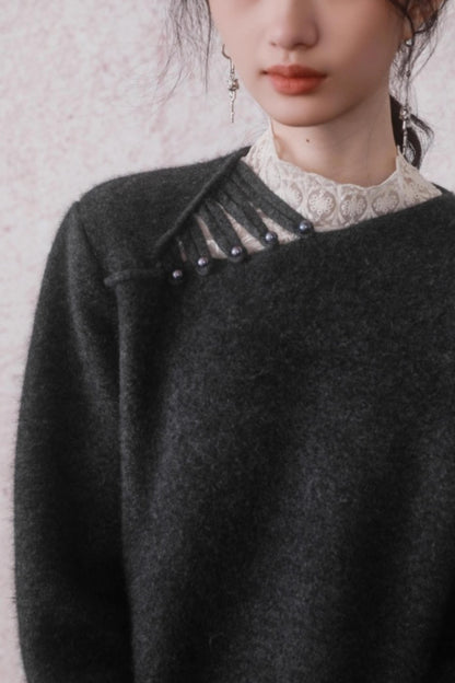 Stone Gray Rabbit Fur Top