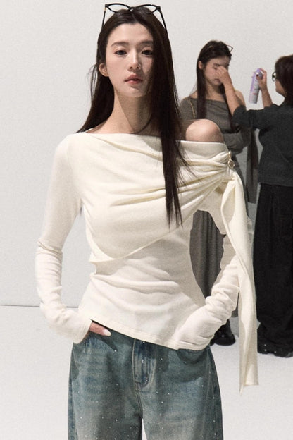 Wrap-Around Knit Sweater