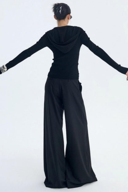 Wool Blend Hooded Cardigan