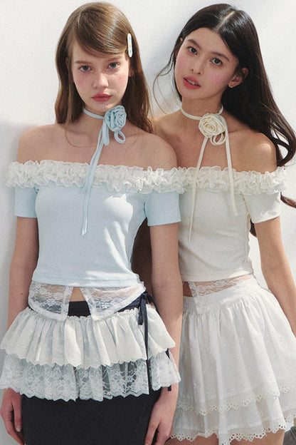 Lace Asymmetrical Top