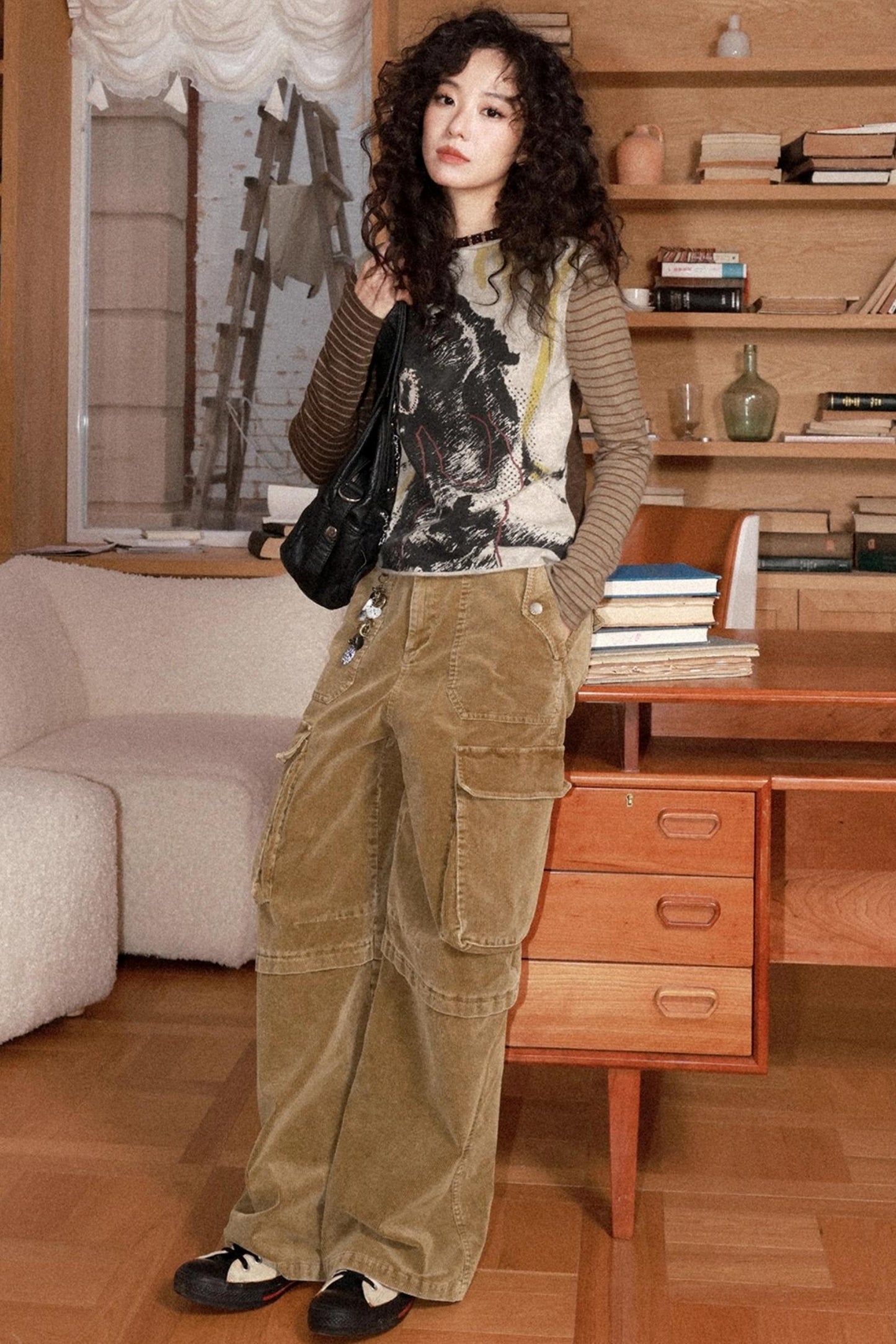 Retro Woolen Printed Top