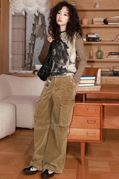 Retro Woolen Printed Top