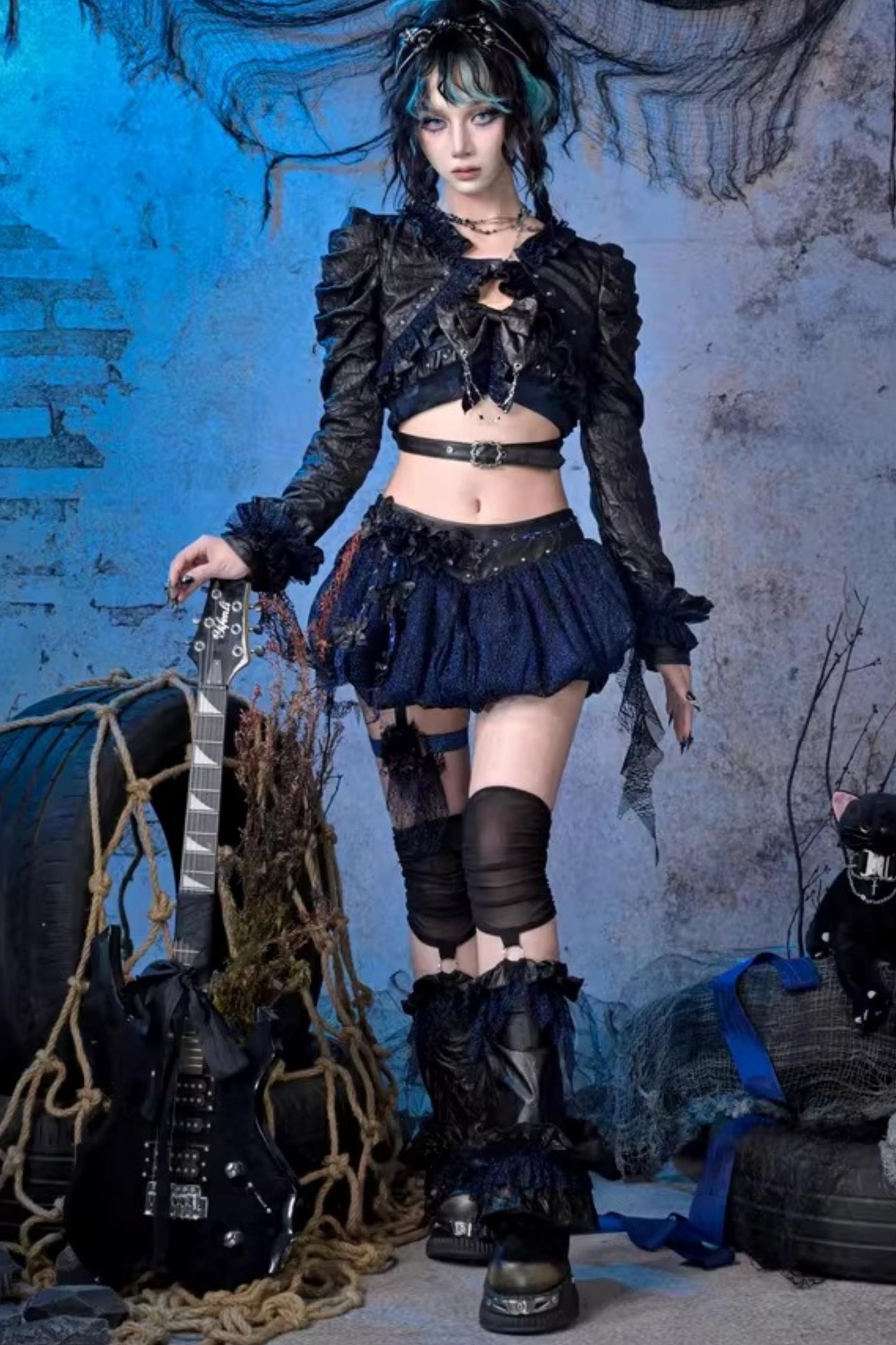 Grunge Punk Mesh Leg Warmers