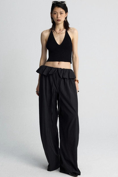 Orange V-Neck Knitted Vest