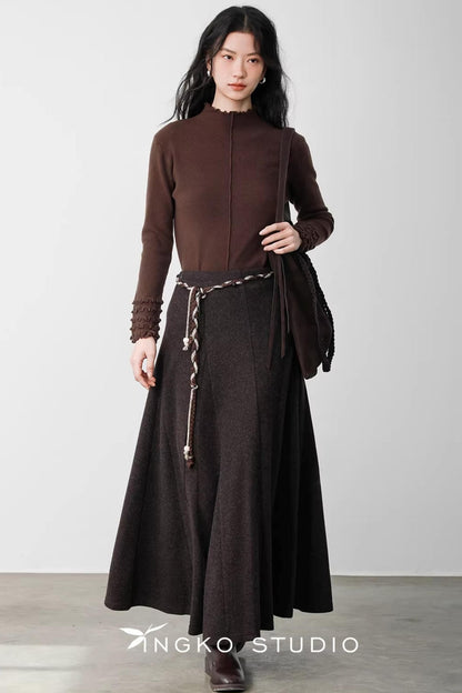 Warm Brown Braided Skirt