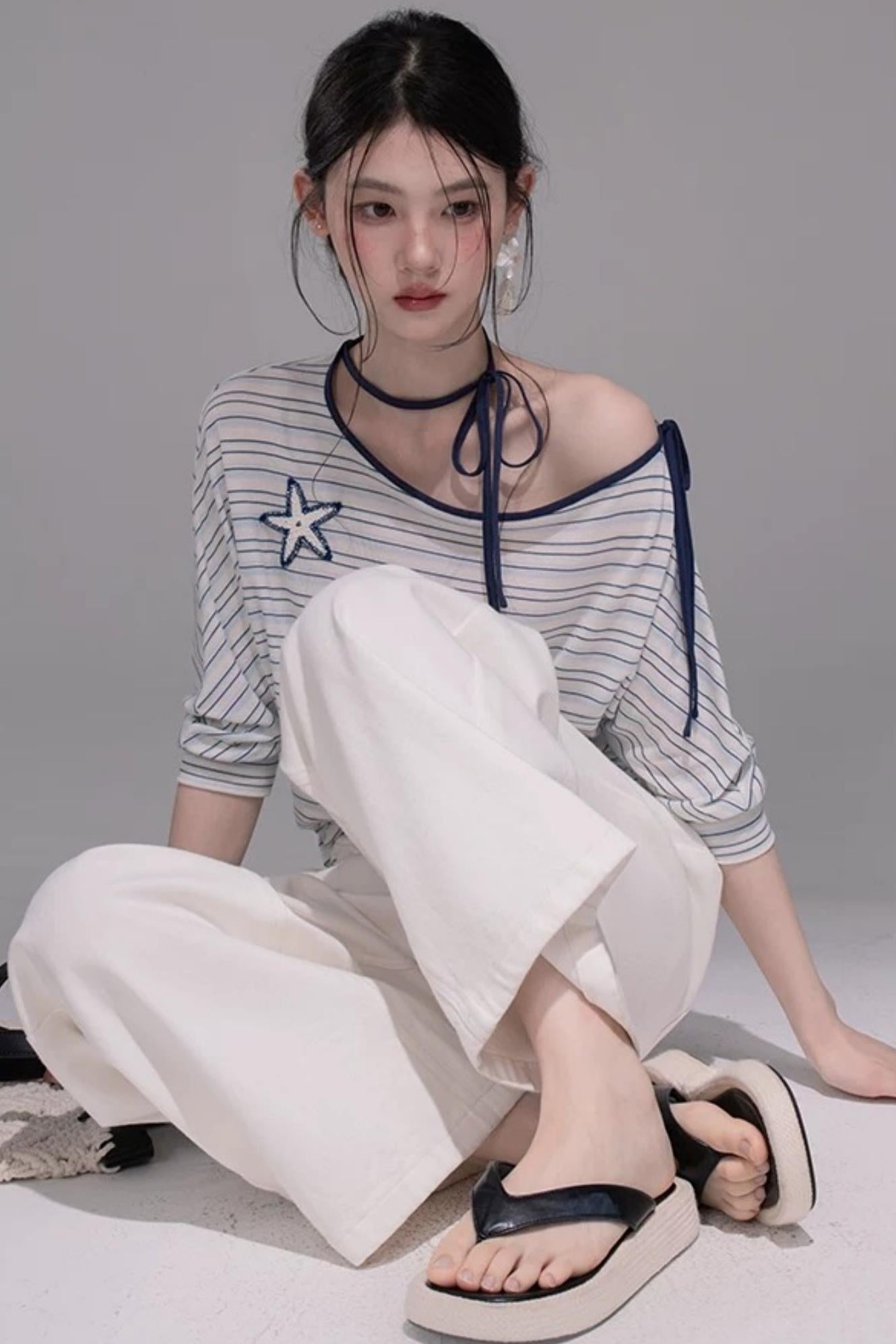 Off-Shoulder Starfish T-Shirt