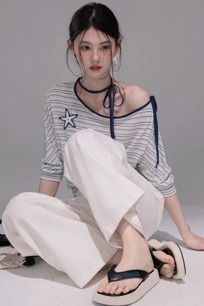 Off-Shoulder Starfish T-Shirt