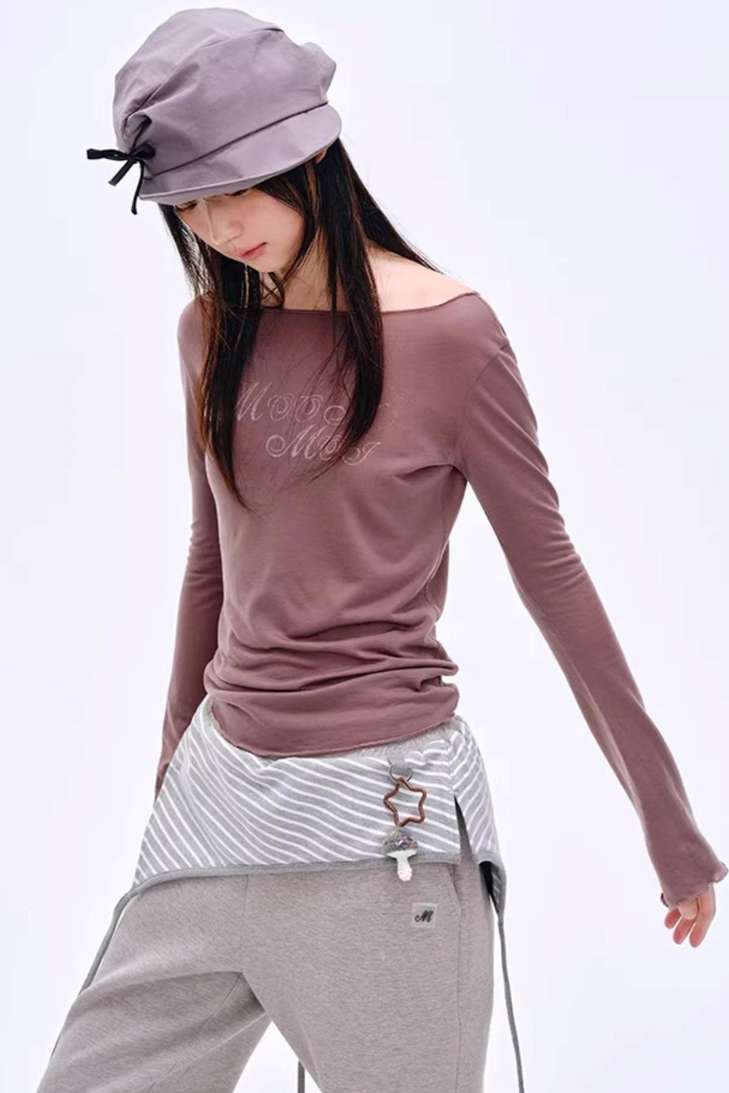 Distressed Letter Print Sweater