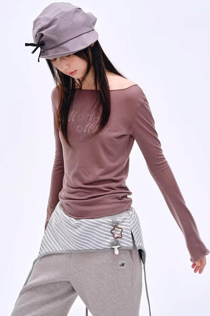 Distressed Letter Print Sweater