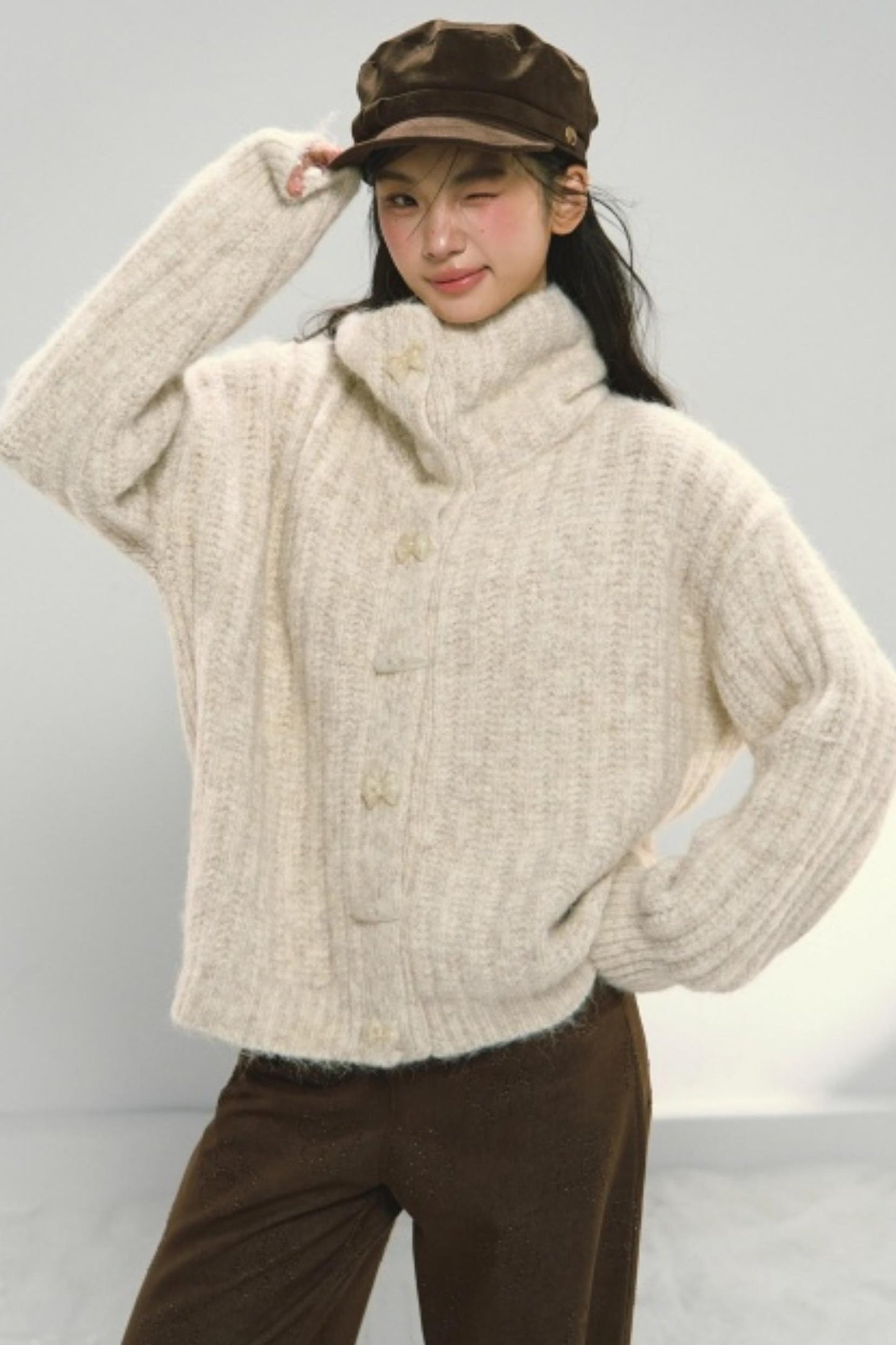 Oatmeal Toggle Knit Cardigan