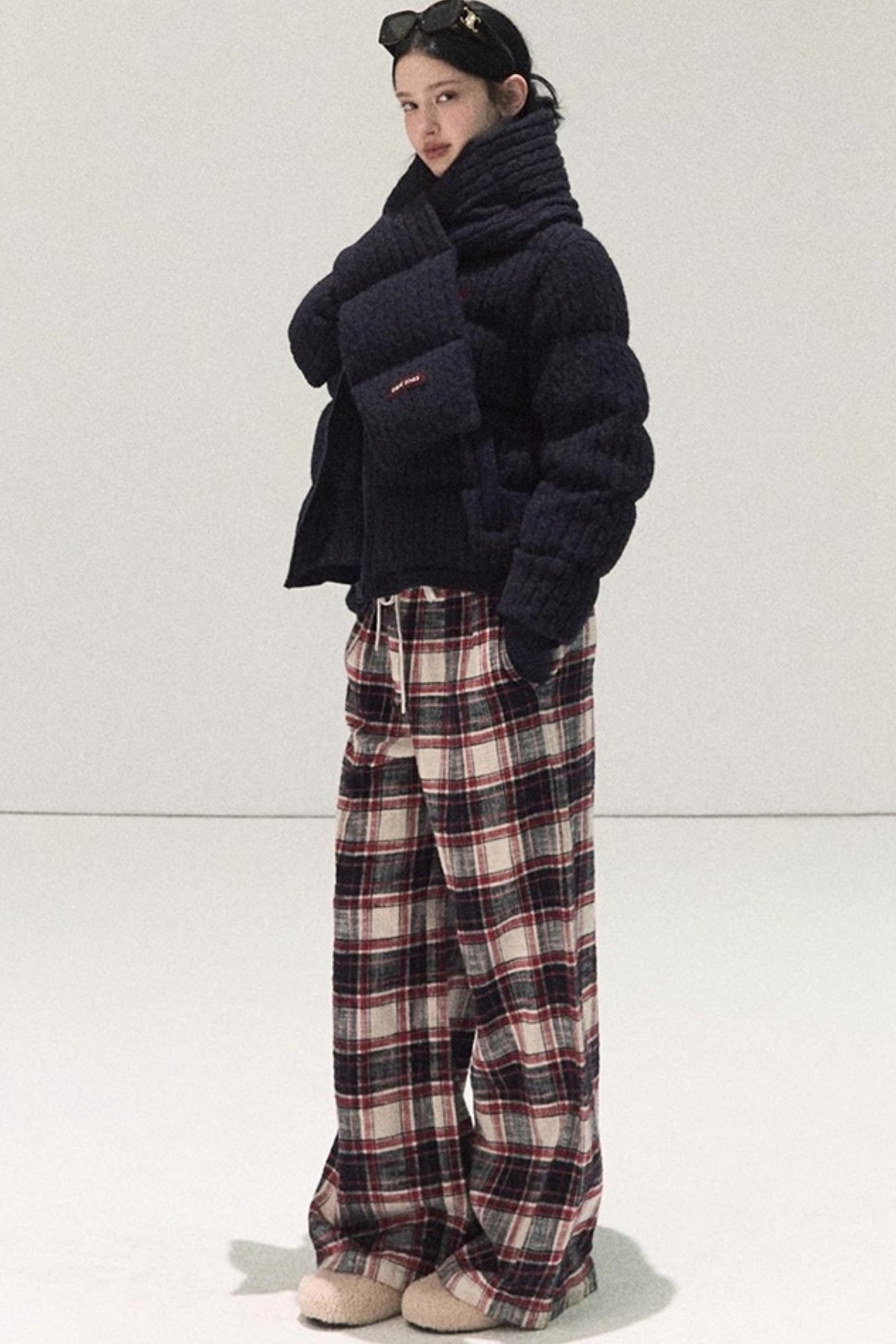 Pure Cotton Plaid Winter Pants